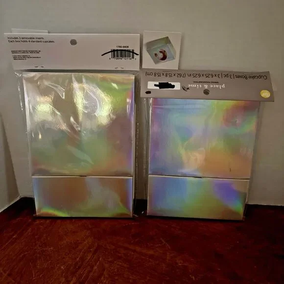 Easter Cupcake Gift Boxes (6) Bunny Baby Shower Party Birthday Silver Rabbit - Picture 5 of 6